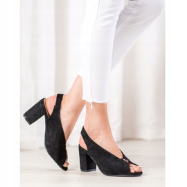 Pantofi eleganți pe un post VINCEZA negru 1