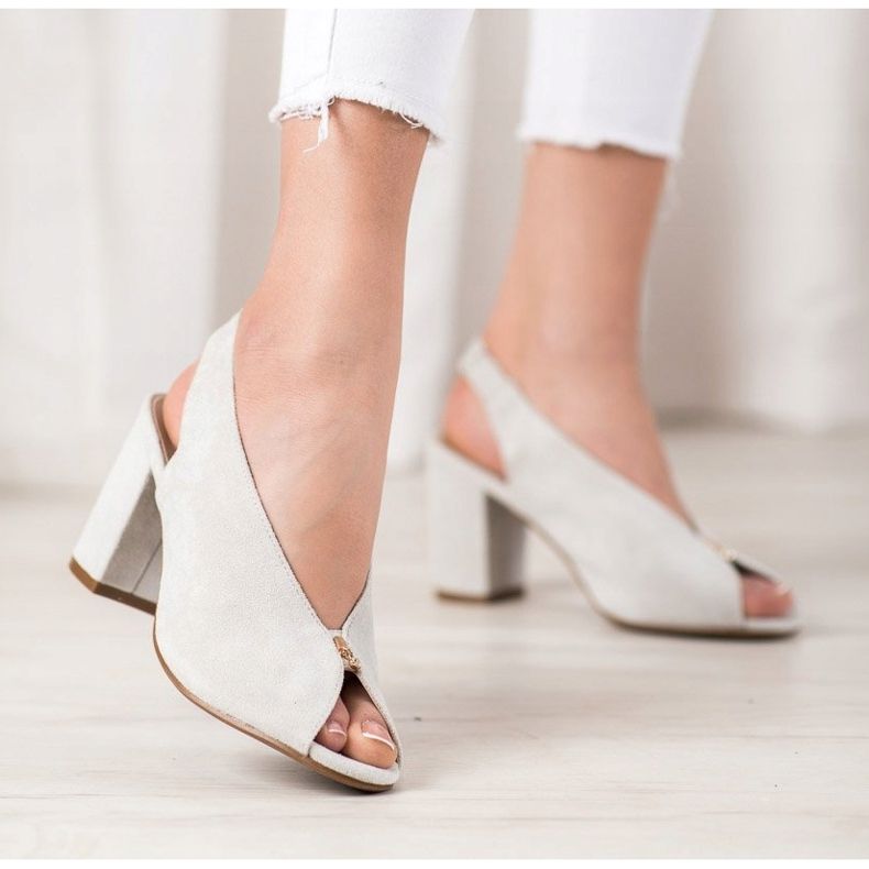 Pantofi eleganți pe un post VINCEZA argint 2