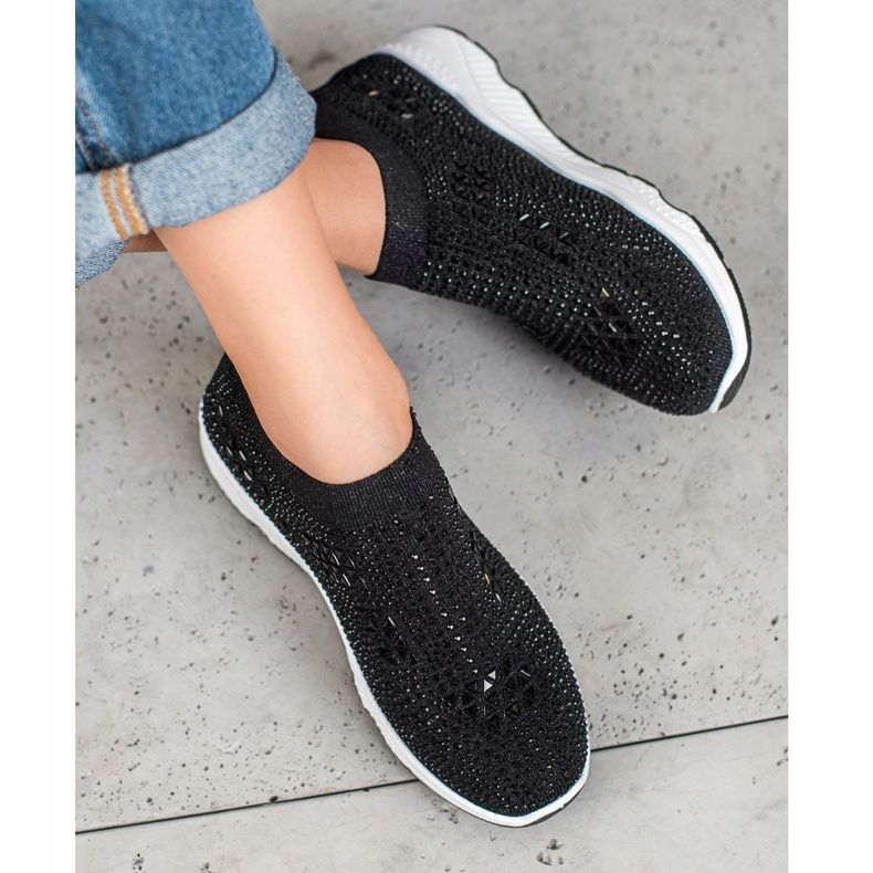 SUPER COOL Pantofi negri cu cristale negru 2