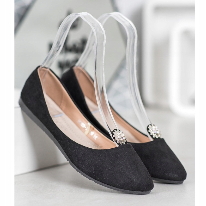 Balerini negri cu ornament VINCEZA negru 1