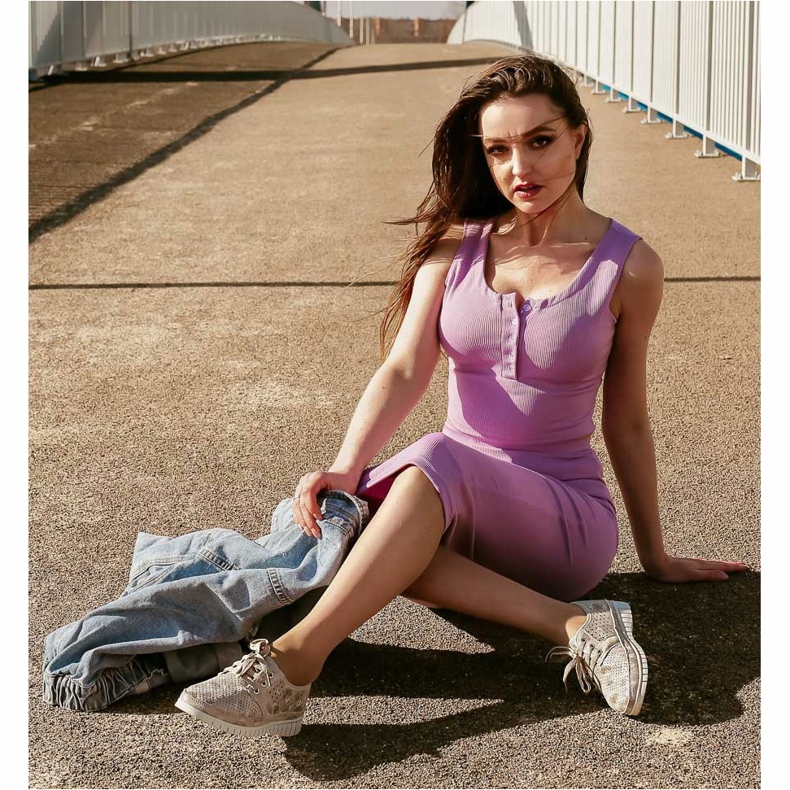 Kylie Pantofi din piele pe platformă multicolor gri 1