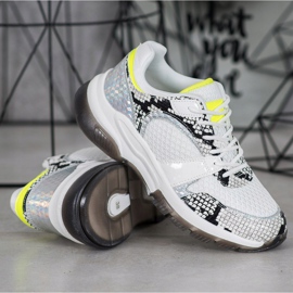 Kylie Adidași confortabili cu imprimeu șarpe alb multicolor 1