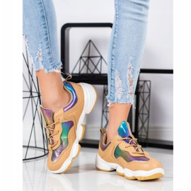 Kylie Pantofi sport cu stil bej multicolor 1 Kylie Pantofi sport cu stil bej multicolor 1