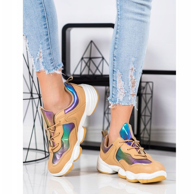 Kylie Pantofi sport cu stil bej multicolor 1