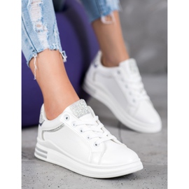 Diamantique Pantofi sport albi 1