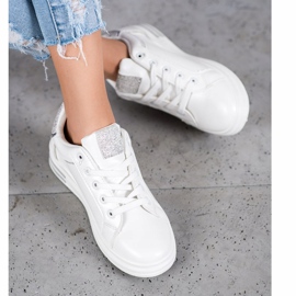 Diamantique Pantofi sport albi 2