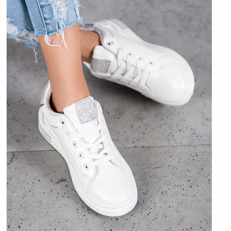 Diamantique Pantofi sport albi 2