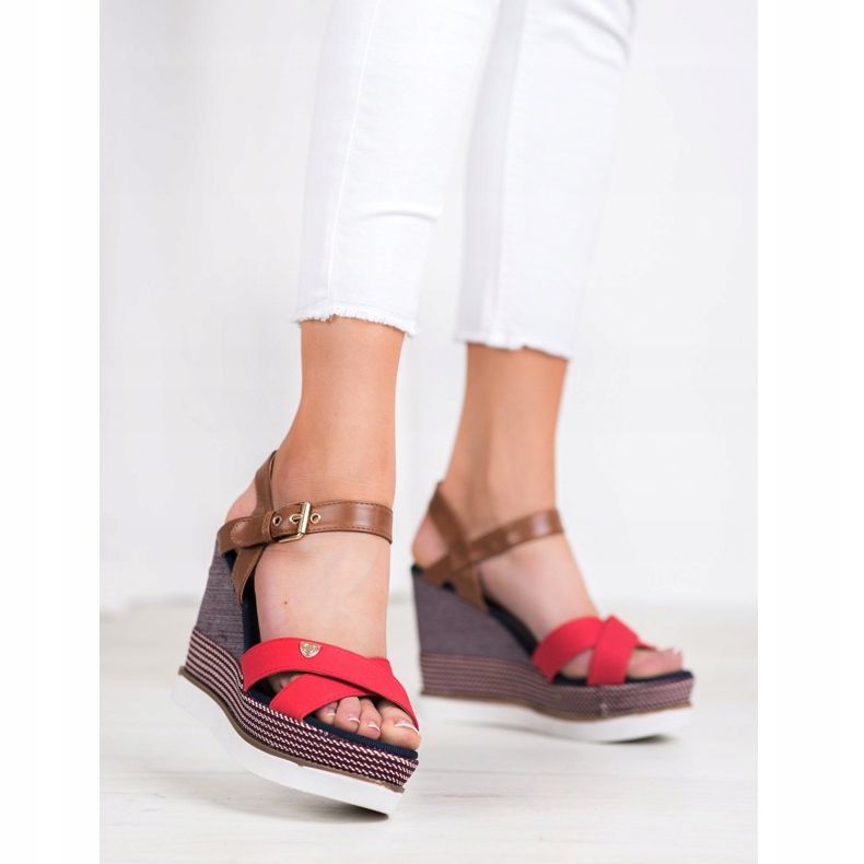 SHELOVET Sandale cu pană multicolor 1 SHELOVET Sandale cu pană multicolor 1