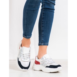 Filippo Adidași din piele colorată alb 2