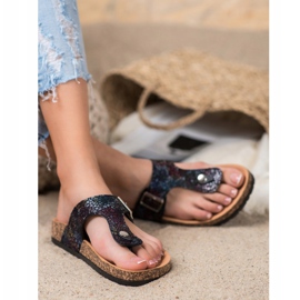Flip-flops cu cataramă VINCEZA negru multicolor 1 Flip-flops cu cataramă VINCEZA negru multicolor 1