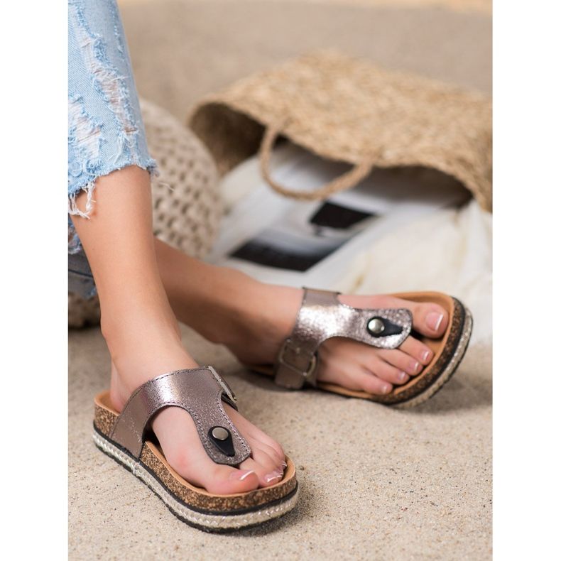 Flip-flops pe platforma VINCEZA gri 1