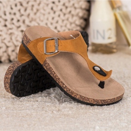 Flip-flops confortabile VINCEZA maro 1