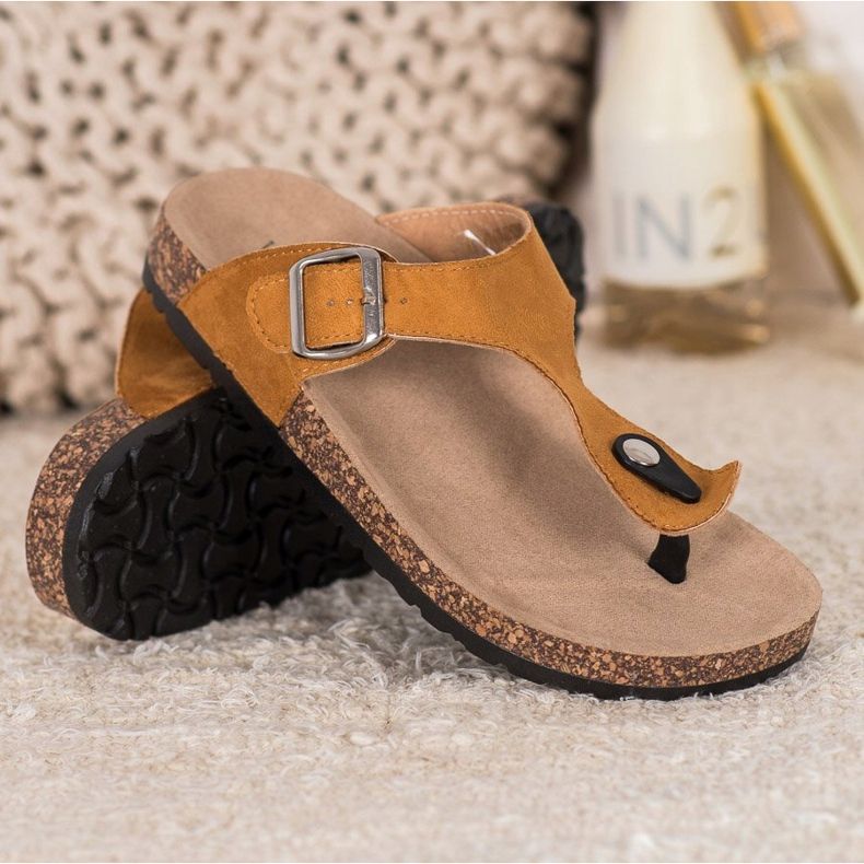 Flip-flops confortabile VINCEZA maro 1