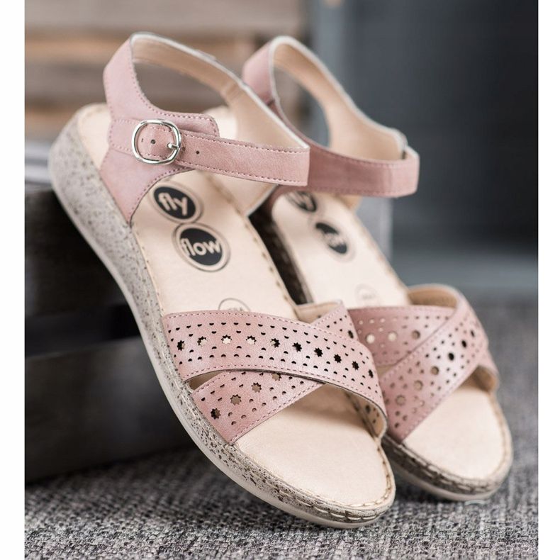 SHELOVET Sandale ușoare pe platformă roz 1