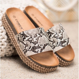 Comer Papuci casual pe platformă multicolor 3