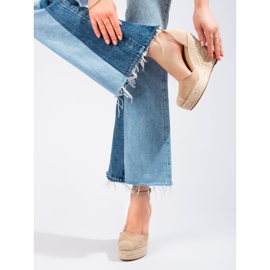 SHELOVET Espadrile elegante cu pană bej 2 SHELOVET Espadrile elegante cu pană bej 2