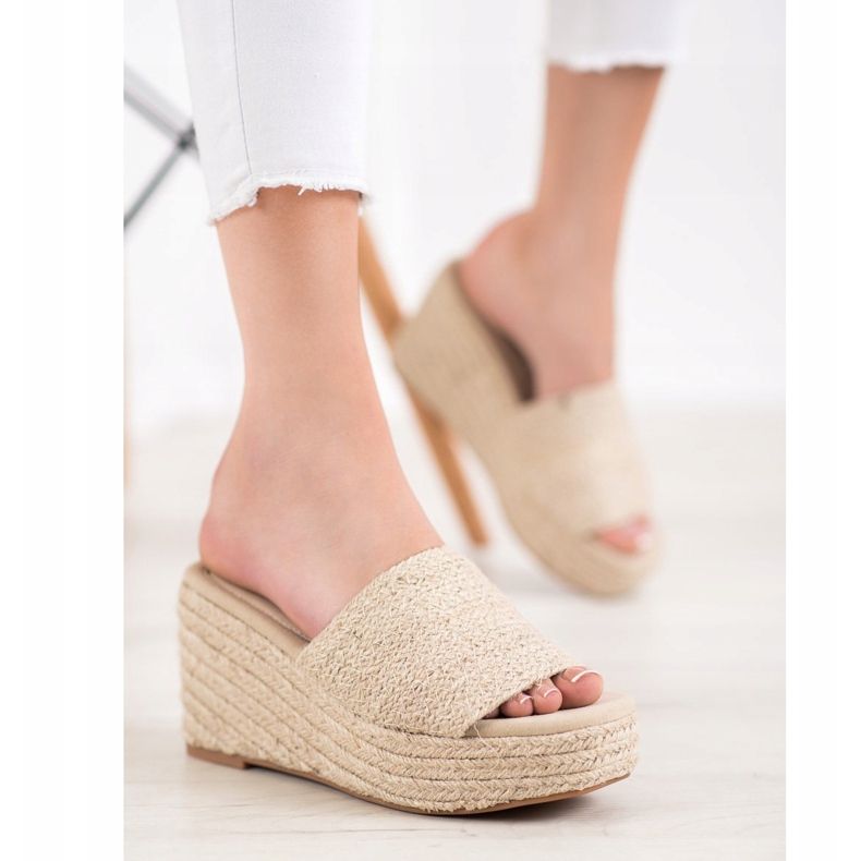 Kylie Papuci pană la modă maro 1