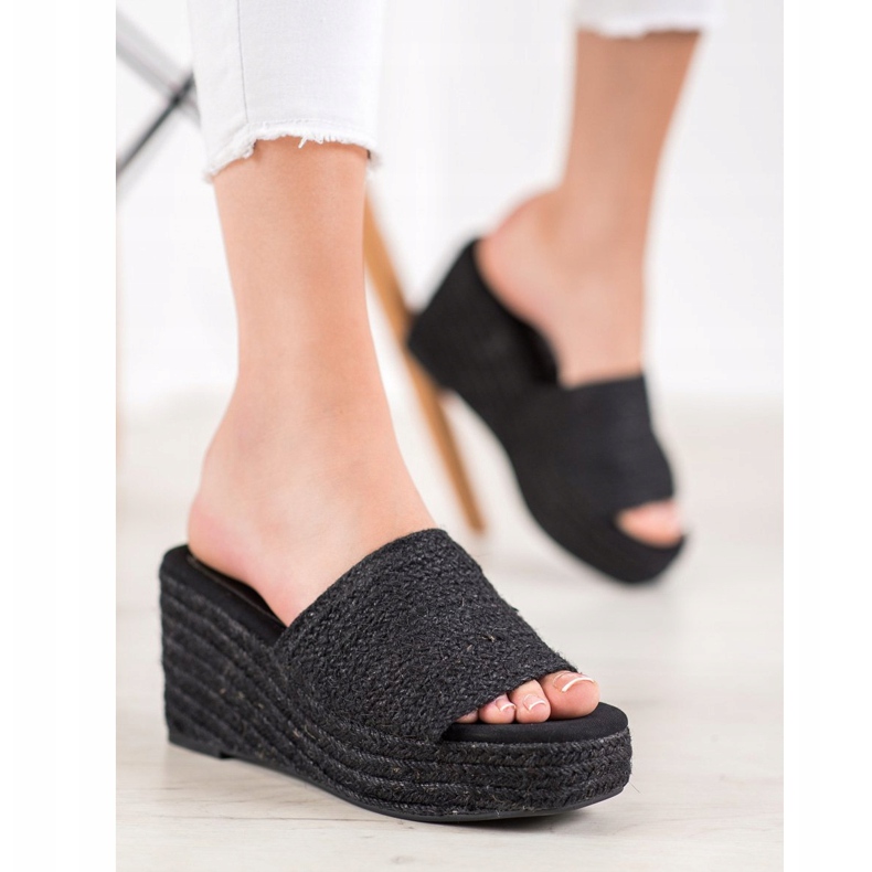 Kylie Papuci pană la modă negru 1