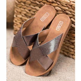 Filippo Papuci din piele ecologică strălucitoare gri 1