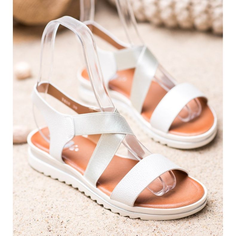 Weide Sandale pe platformă alb gri 1