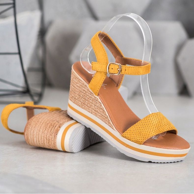 Weide Pene din piele de căprioară la modă galben 1 Weide Pene din piele de căprioară la modă galben 1