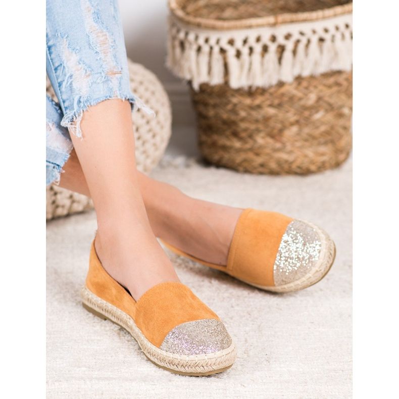 Seastar Espadrile Cu Sclipici portocale galben 1 Seastar Espadrile Cu Sclipici portocale galben 1