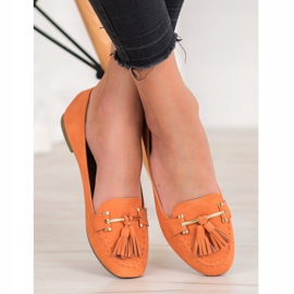 Nio Nio Mocasini eleganți cu franjuri portocale 1