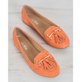 Nio Nio Mocasini eleganți cu franjuri portocale 2