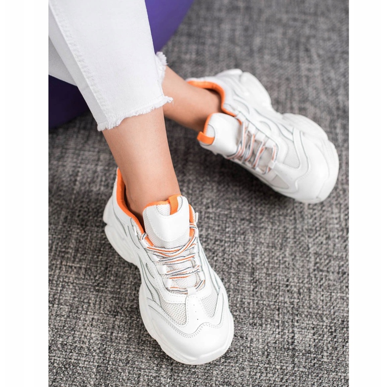 SHELOVET Adidași cu dantelă alb 1