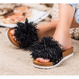 SHELOVET Papuci negri cu stil negru 1