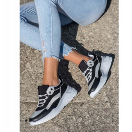 SHELOVET Adidași cu șiret elegant alb negru 3