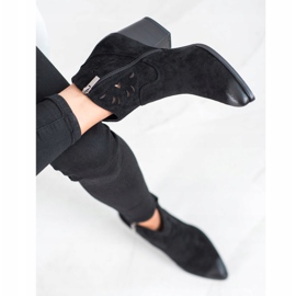 Cizme de cowboy ajurate VINCEZA negru 2