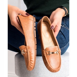 Clowse Mocasini de cămilă cu ornament maro 2