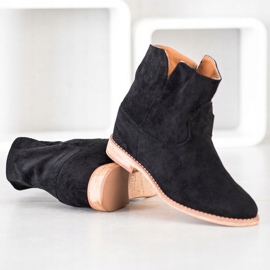 Bella Paris Cizme de cowboy din piele de căprioară negru 1