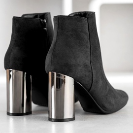 Janessa Cizme cu toc argintiu negru 1