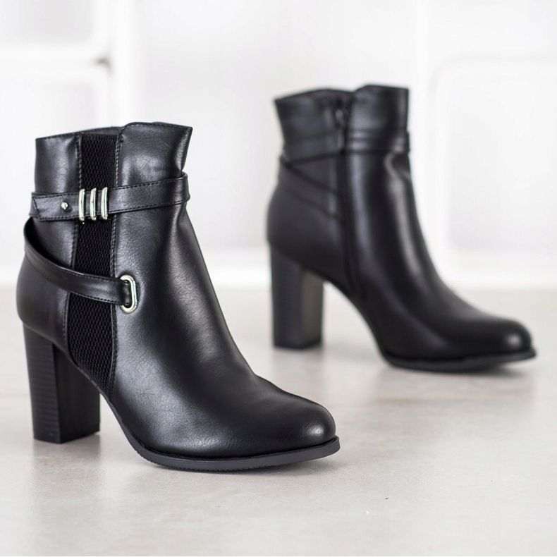 Queen Vivi Cizme cu dungi decorative negru 1