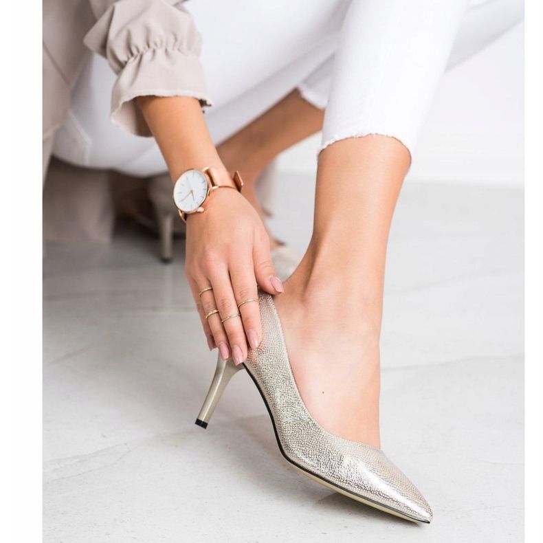 Goodin Tocuri înalte elegante bej de aur 1 Goodin Tocuri înalte elegante bej de aur 1