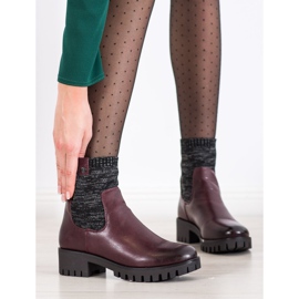 M.Daszyński Cizme de alunecare pe platformă roșu 1 M.Daszyński Cizme de alunecare pe platformă roșu 1