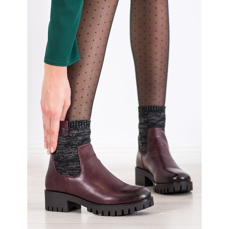 M.Daszyński Cizme de alunecare pe platformă roșu 1 M.Daszyński Cizme de alunecare pe platformă roșu 1