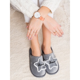 Bona Papuci de vis confortabili gri 2