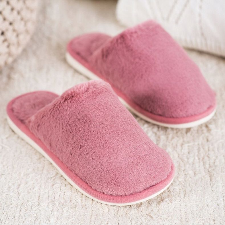 Bona Papuci de blană roz 1