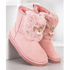 Queentina Mukluki cald cu ornament roz 2