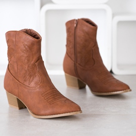 SHELOVET Cizme de cowboy cu model maro 1