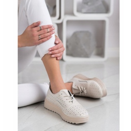 Goodin Încălțăminte din piele ajurată bej 1