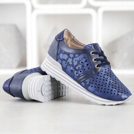 Aclys Adidași ajurati albastru marin albastru 3