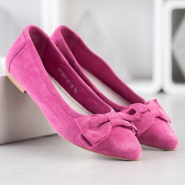 Filippo Balerină din piele cu arc roz 1