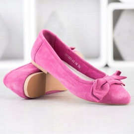 Filippo Balerină din piele cu arc roz 2