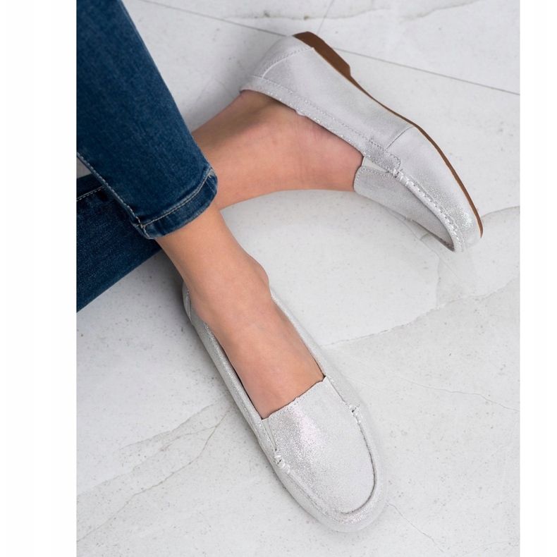 Filippo Mocasini din piele strălucitoare argint 2