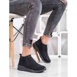 Goodin Sliponi negri cu cristale negru 2 Goodin Sliponi negri cu cristale negru 2