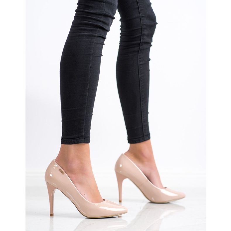 Goodin Pompele lăcuite bej roz 2